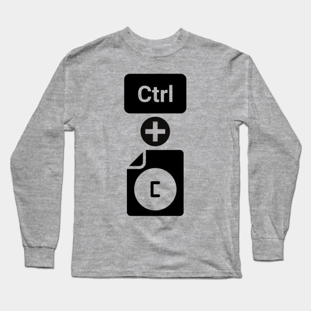 Ctrl + C Design Long Sleeve T-Shirt by Bazzar Designs